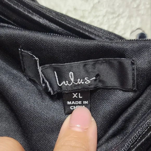 Lulus Poised Performance Black Plisse One-Shoulder Maxi Dress XL Wedding Party - Picture 9 of 9